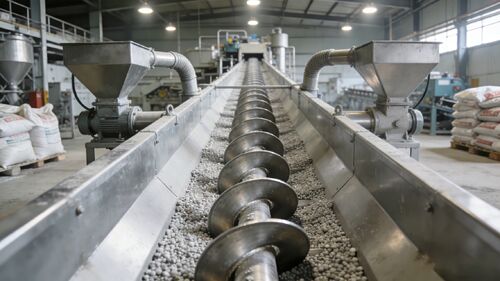 최신 회사 솔루션에 대해 비료 처리에서 스테인레스 스틸 나사 컨베이어 응용 사례