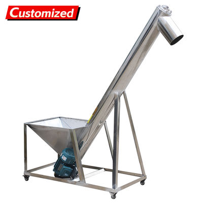 좋은 가격 0-45도 경사, 고강도 스테인리스 스틸 스크류 피더, 수동 또는 자동 작동 온라인으로